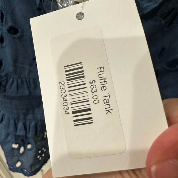 NWT Pinch Ruffle eyelet Tank - Picture 7 of 7